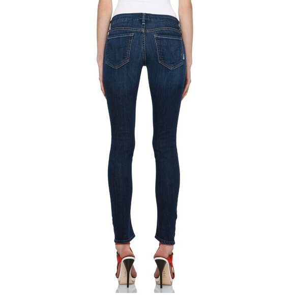 Mother The Looker medium rise skinny stretch jeans in medium-dark blue size 26 - Picture 3 of 11